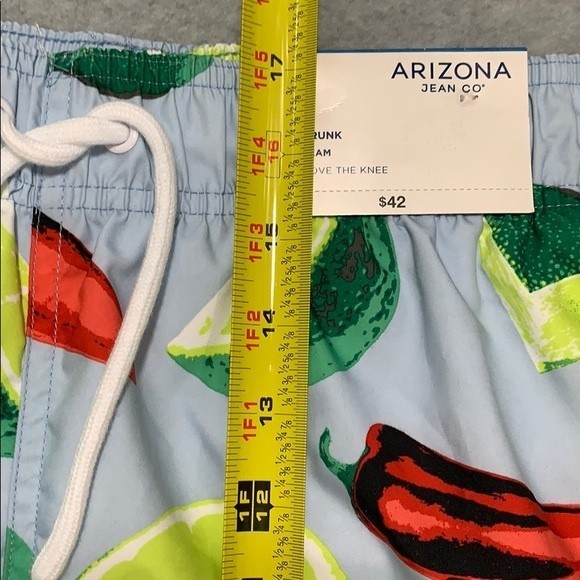 Arizona Jean Co Mens Swim Trunks, Lime & 🌶 Small - Picture 8 of 9